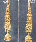 Wedding Golden Jhumka Chain Earring