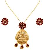 Mahalaxmi Pink Stone Designer Pendant Set for Girls & Women