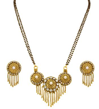 Austrian Diamond Pearls Designer Mangalsutra Jewellery set with Earring for Women 1