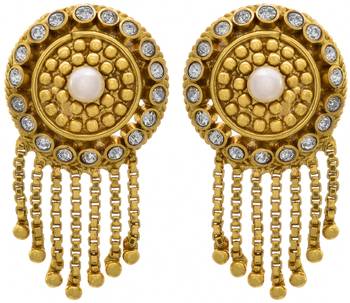 Austrian Diamond Pearls Designer Mangalsutra Jewellery set with Earring for Women 2