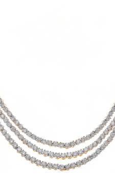 JFL- Ethnic Fusion One Gram Gold Plated Cz American Diamond Designer Necklace Set 