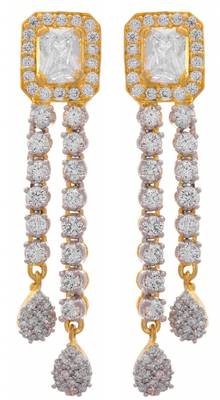 JFL- Ethnic Fusion One Gram Gold Plated Cz American Diamond Designer Necklace Set  2