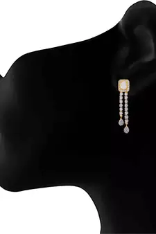 JFL- Ethnic Fusion One Gram Gold Plated Cz American Diamond Designer Necklace Set 
