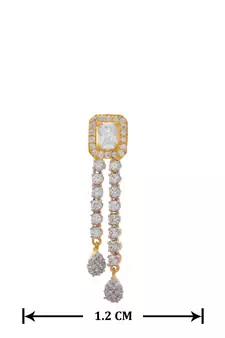 JFL- Ethnic Fusion One Gram Gold Plated Cz American Diamond Designer Necklace Set 
