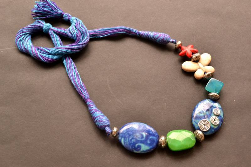 Underwater Blue Charm Dori Necklace