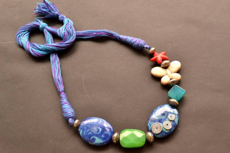 Underwater Blue Charm Dori Necklace