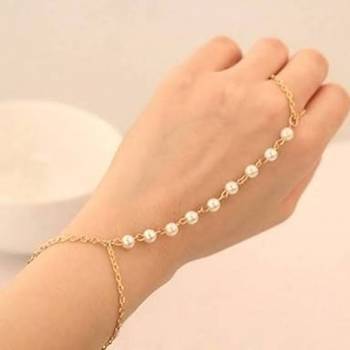 Kundan Pearl Gold Designer Classic Pretty Haathful 1