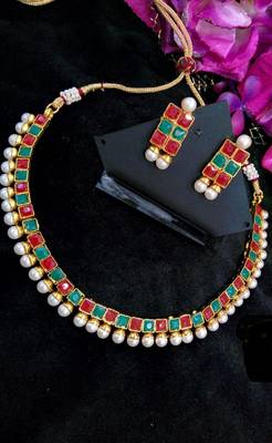 Multicolor Agate Gold Plated Necklace Sets 1