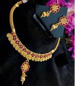 Pink Agate Gold Plated Necklace Sets