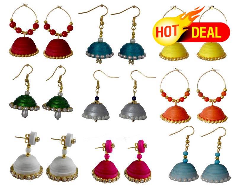 Multicolor - Navratri Special! Handcrafted Fabart Earrings by Asalkaar