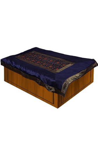 Blue Embroidery Single Bedsheet