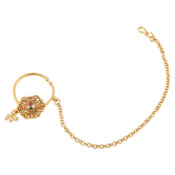 Nath Bridal Nose Ring with Chain Nose Rings For Wedding 1