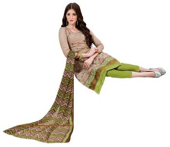 Grey chanderi embroidered unstitched salwar with dupatta 2