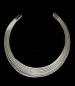 Metal Stripes Multichain Hasli Choker Necklace