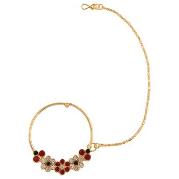 Nath Bridal Nose Ring with Chain Nose Rings For Wedding 1