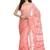 Ada Peach Embroidered Chiffon  Lucknowi Chikankari Saree With Blouse