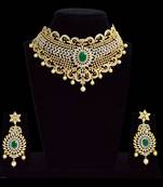 emerald choker necklace set