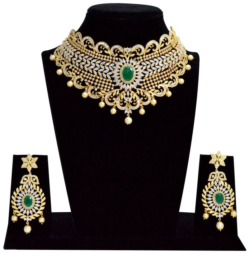 emerald choker necklace set