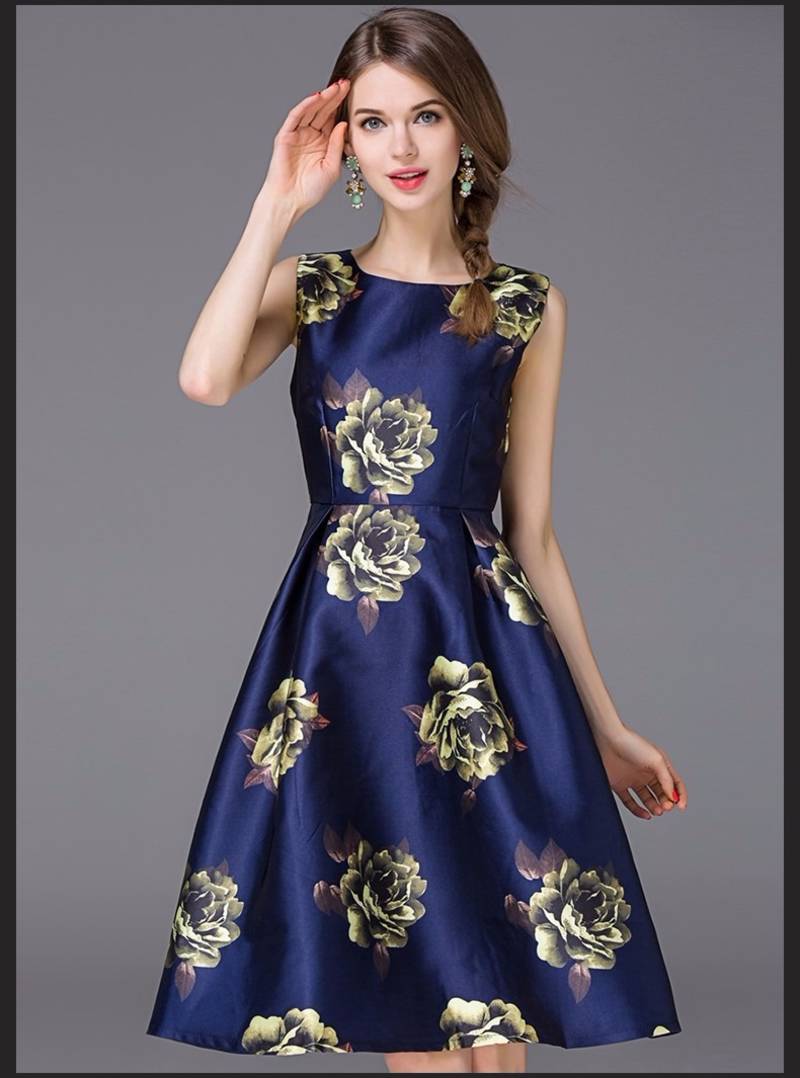 Royal blue printed satin stitched kurti - NEW SRK - 1397955 Royal blue printed satin stitched kurti - NEW SRK - 1397955