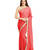 Red plain chiffon saree with blouse