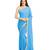Sky blue plain chiffon saree with blouse
