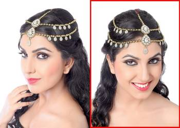 Stylish Design Gold Finish White Stone Matha Patti 1