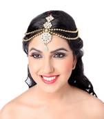 Ethnic Gold Finishing White Stone Matha Patti