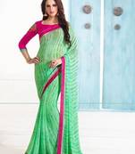 Green embroidered Makhmali Silk saree With Blouse
