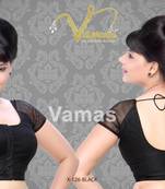 Simple Raglan Net Sleeves Saree Blouse. X126 Black