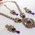 Purple Drop Kundan Necklace Set