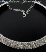 Lovely stone silver kada necklace