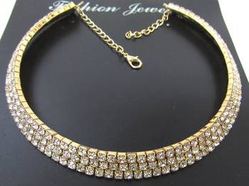Lovely stone Golden kada necklace set 1