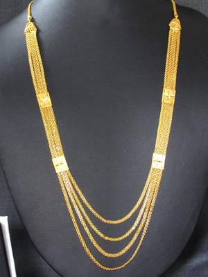 Golden four line Necklace 1