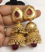 Jhumki earrings in polki for women
