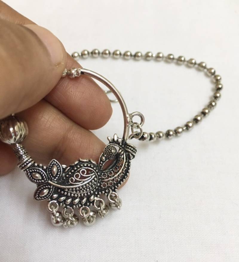 Oxidised nath for women