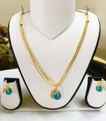 Gold and Light blue Pendant set