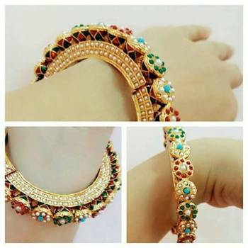 Jaipuri Jadau Navratan Sideopen Single Kara 1