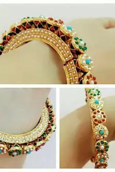 Jaipuri Jadau Navratan Sideopen Single Kara