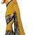 dark chiku printed faux georgette saree With Blouse