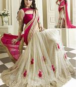 Mira Enterprise Pink-White Designer Latest Fashion Saree