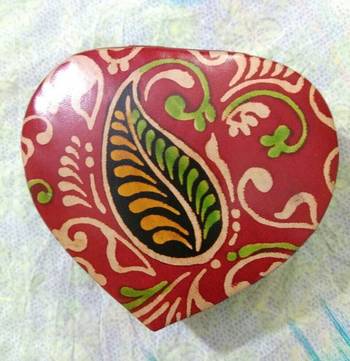 LEATHER PRINTED HEART SHAPE jewelry box cosmetic box gift box for jewelry case 1