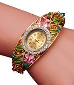 Bangle Watches Gold Plated Flower Women Bracelet Dress Quartz Watch
