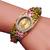 Bangle Watches Gold Plated Flower Women Bracelet Dress Quartz Watch