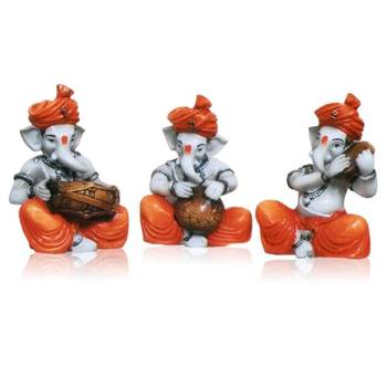 Set of 3 Instrumental Ganesha Idols 1