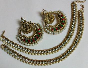 Ram Leela Multi colour Earings & Traditional Anklets 1