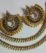 Designer Ram Leela Black colour Earings with Traditional Anklets 