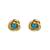 Blue stone golden stud earrings