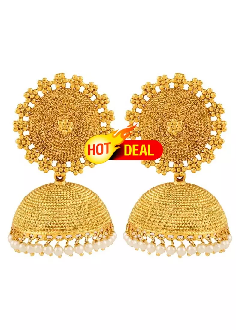 Adwitiya Collection  24K Gold Plated Designer Jhumki Earring For Women