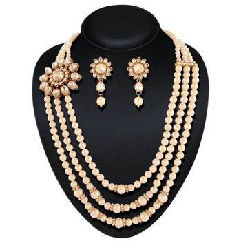 Delightly Gold Plated Australian Diamond Stone  Necklace Set 1