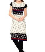 Beige Color Cap sleeve and Boat Neck Faux Crepe Kurti